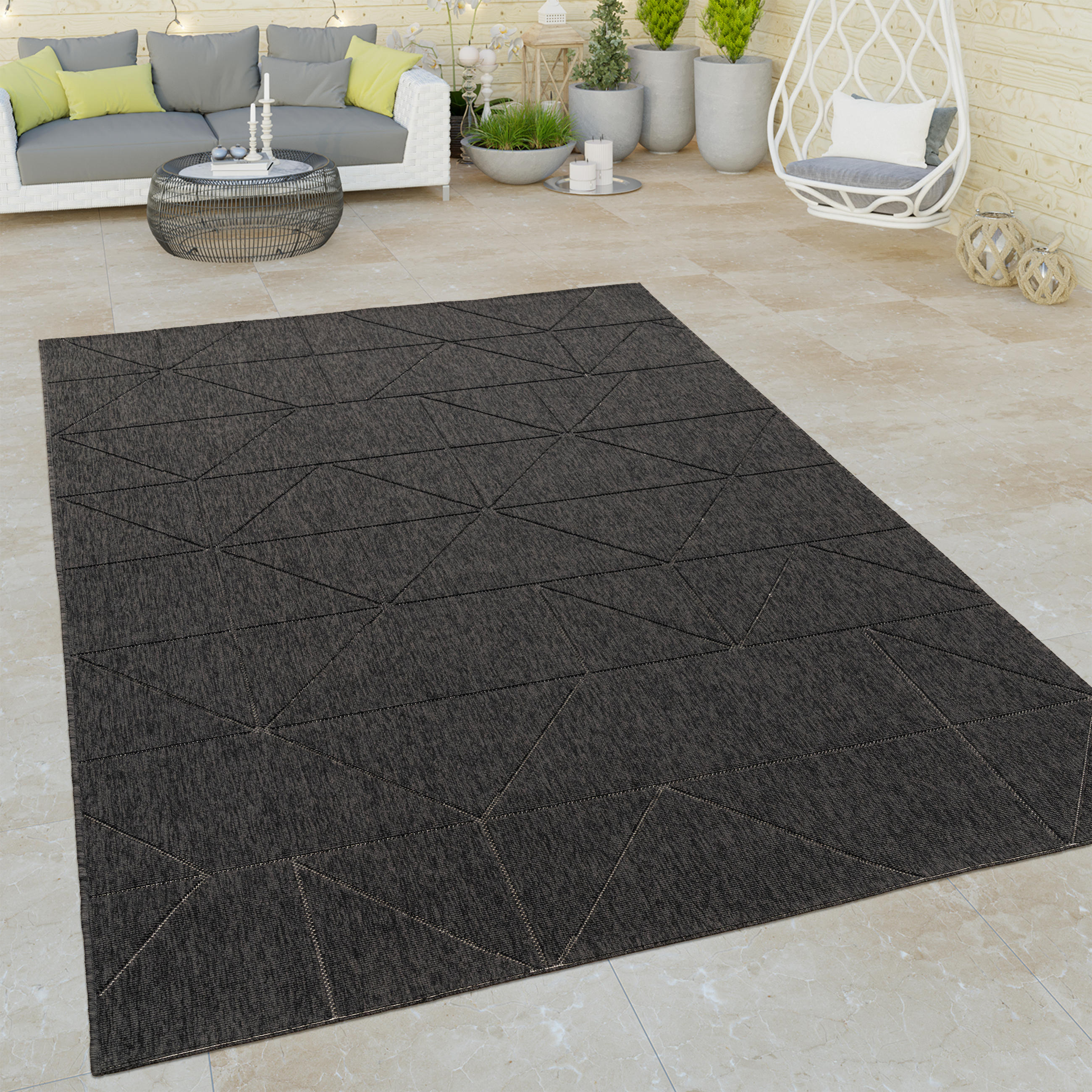 OUTDOORTEPPICH 80/150 cm Brugge 226 - Anthrazit, Textil (80/150cm) - Paco Home