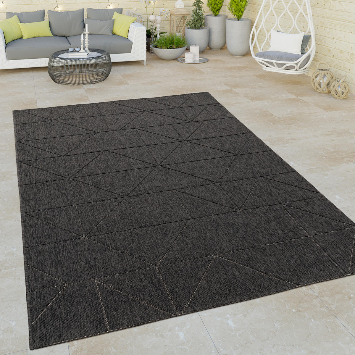 OUTDOORTEPPICH 80/150 cm Brugge 226 - Anthrazit, Textil (80/150cm) - Paco Home