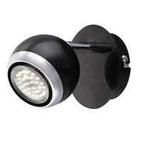LED WANDLEUCHTE Chrom Schwarz beweglicher Spot - Schwarz, Metall (10/11.5/13cm) - Globo Lighting