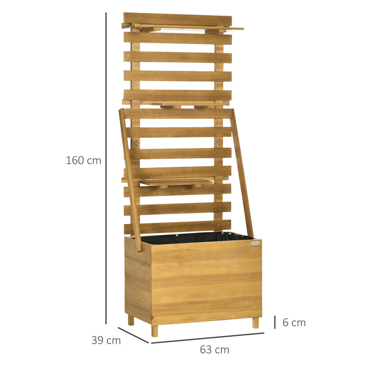 GARTENBEET, Braun - Braun, Holz (39/160/63cm) - Outsunny