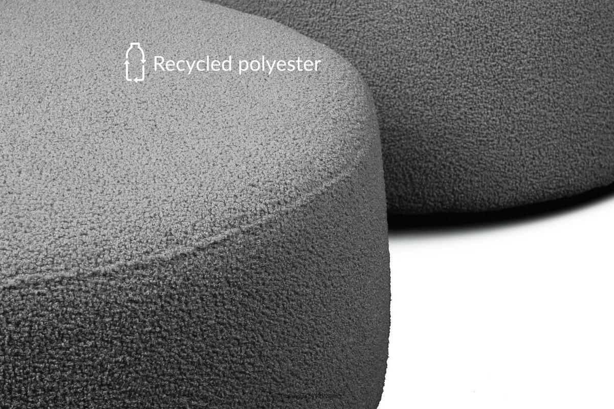 SITZHOCKER RAGGI mit 360° Drehfunktion, dunkelgrau - Dunkelgrau, Textil (80/36/80cm) - KONSIMO®