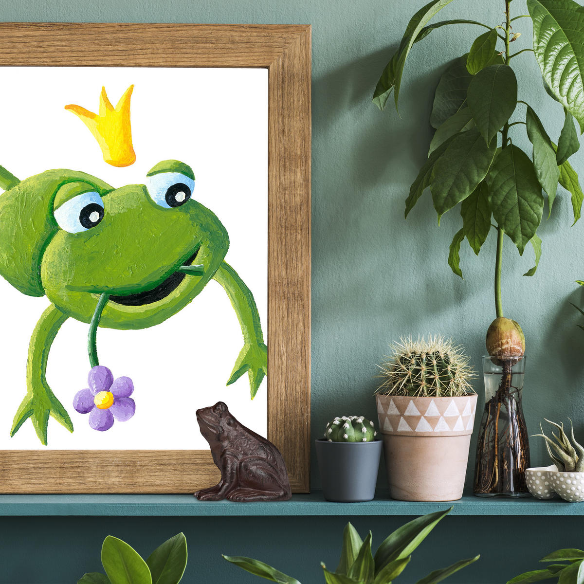 GARTENFIGUR Frosch - Braun, Metall (10/12.5/13cm) - Relaxdays