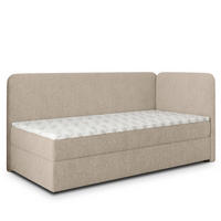 BOXBETT GINA 90x200 cm mit Matratze und Topper, H2+H3 - Beige - Beige, Holz (90/200cm) - MASSENO