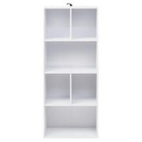 BÜCHERREGAL Weiß 6 Fächer 50/30/118 cm - Weiß, Holzwerkstoff (50/118/30cm) - PANGIVO