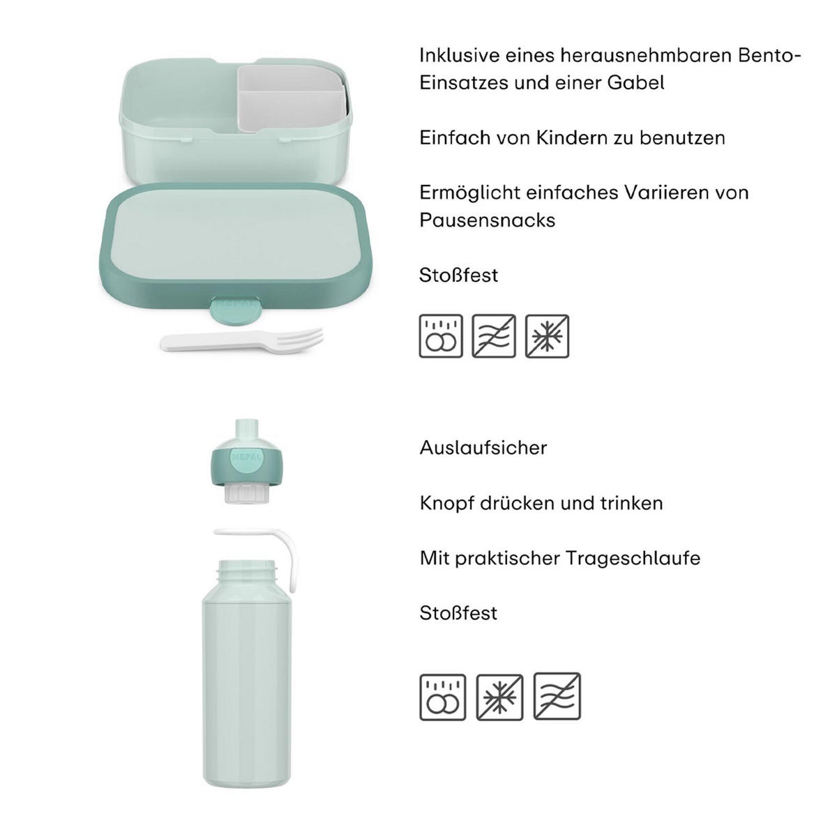 LUNCHSET Campus Princess Power 2er Set - Violett/Mintgrün, Kunststoff (7.5/18.8/20.5cm) - Mepal