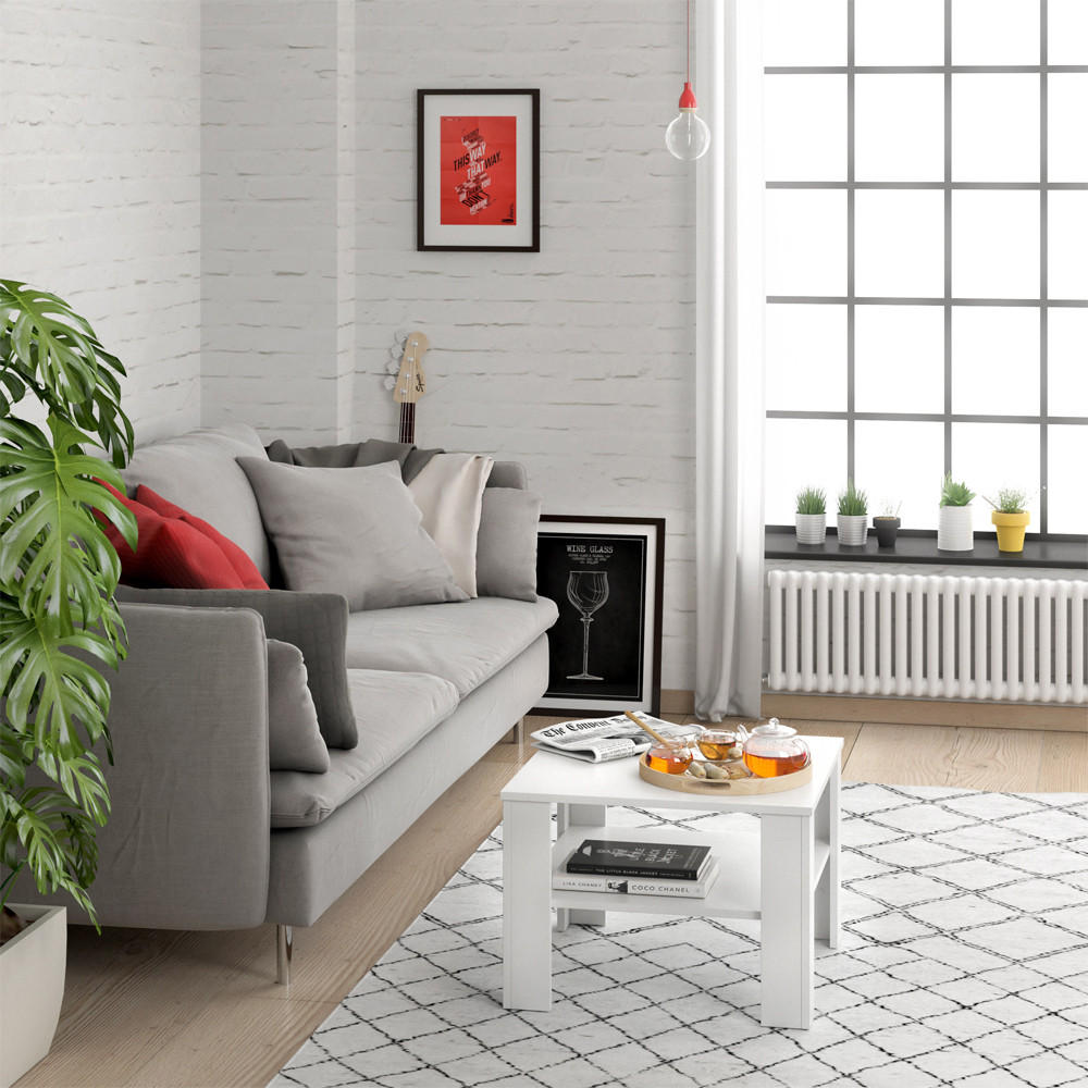 COUCHTISCH Homer Weiß 60 x 60 cm - Weiß, Holzwerkstoff (60/60/42cm) - Vicco