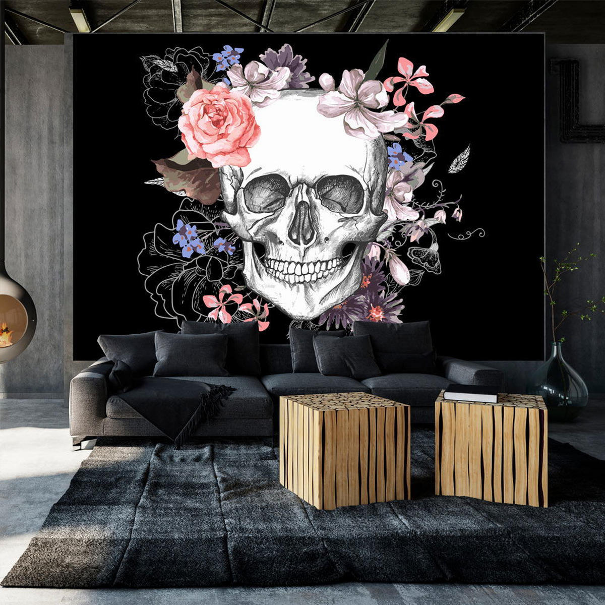 VLIESTAPETE 441/315 cm - Schwarz/Weiß, Textil (441/1cm) - KUNSTLOFT