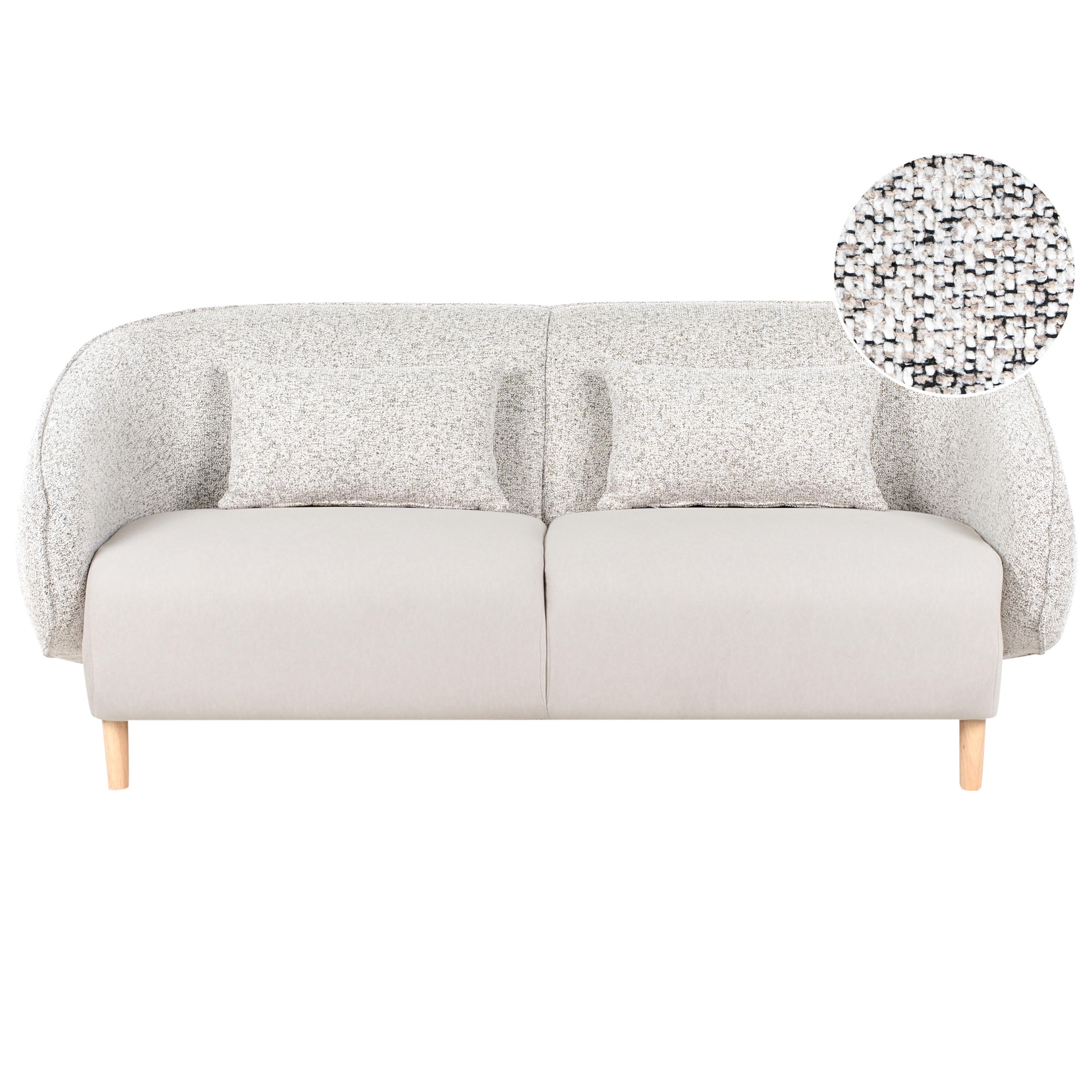 SOFA Stoff Hellbeige Umea - Beige/Braun, Textil (190/78/85cm) - Beliani