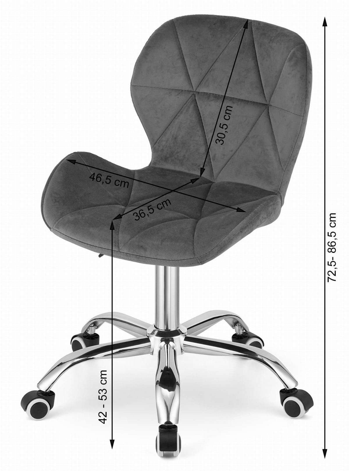 DREHSTUHL AVOLA Samt – dunkelblau - Dunkelblau, Metall (53/86/55cm)