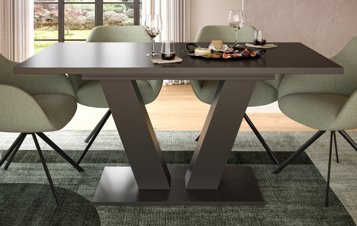 ESSTISCH grau 150 - 190 cm, Küchentisch ausziehbar - Grau, Holz/Holzwerkstoff (150/90/76cm) - Inn.Furn