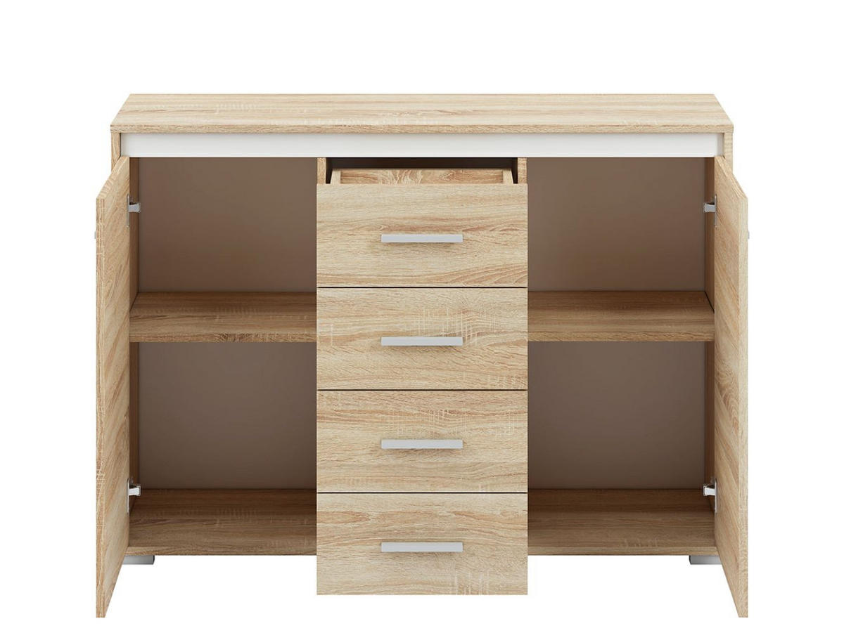 KOMMODE Avo Sonoma Eiche, Absetzung austauschbar 120 / 34 / 85cm - Braun/Sonoma Eiche, Holz/Holzwerkstoff (120/85/34cm) - Feldmann-Wohnen