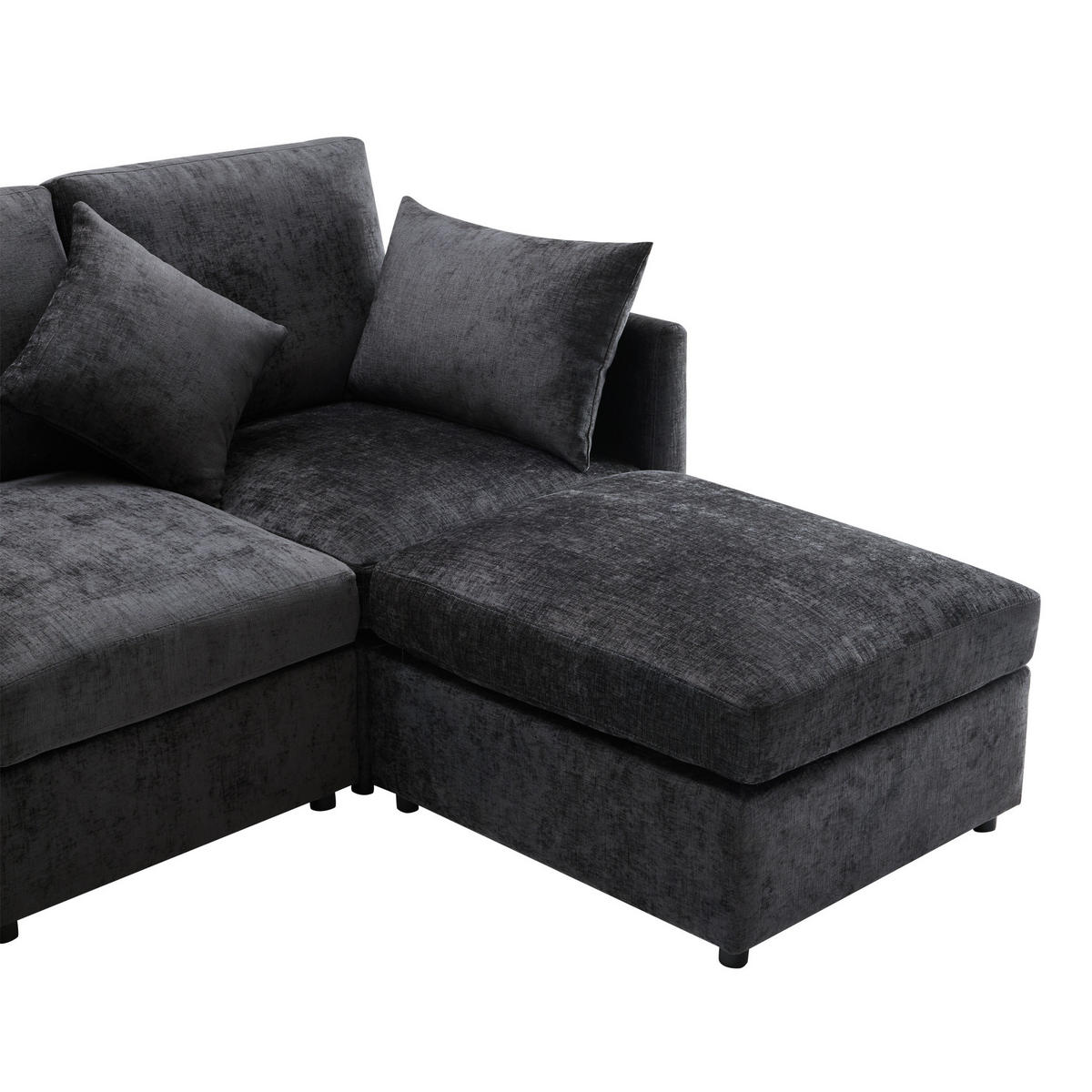 ECKSOFA 216/161/81 cm Grau - Grau, Textil (161/216cm)