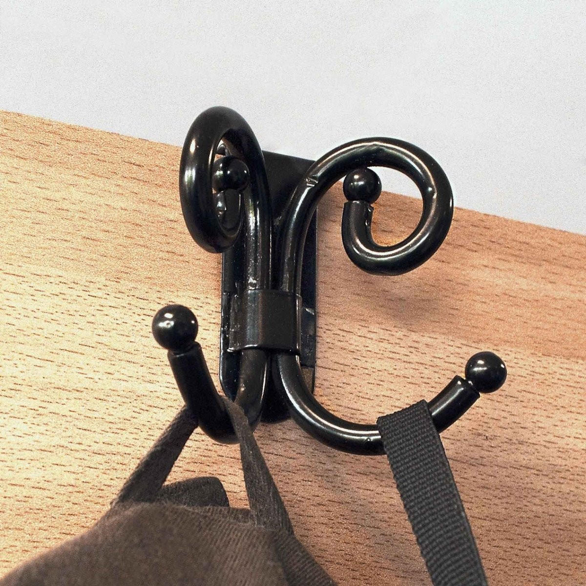 KLEIDERHAKEN für Tür imitiertes Schmiedeeisen - 2er Pack - 4,5/7/7 cm - Schwarz, Metall (7/7/4.5cm) - Calicosy