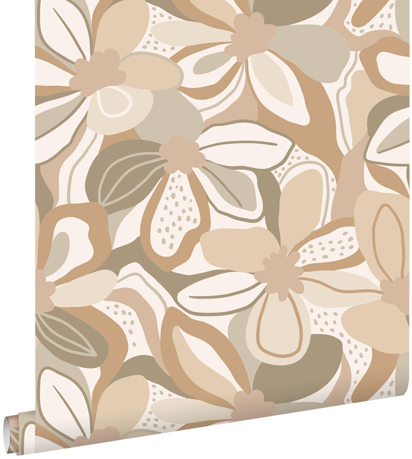 TAPETE Blumenmuster 50 x 900 cm - Beige, Papier (50/900cm) - ESTAhome