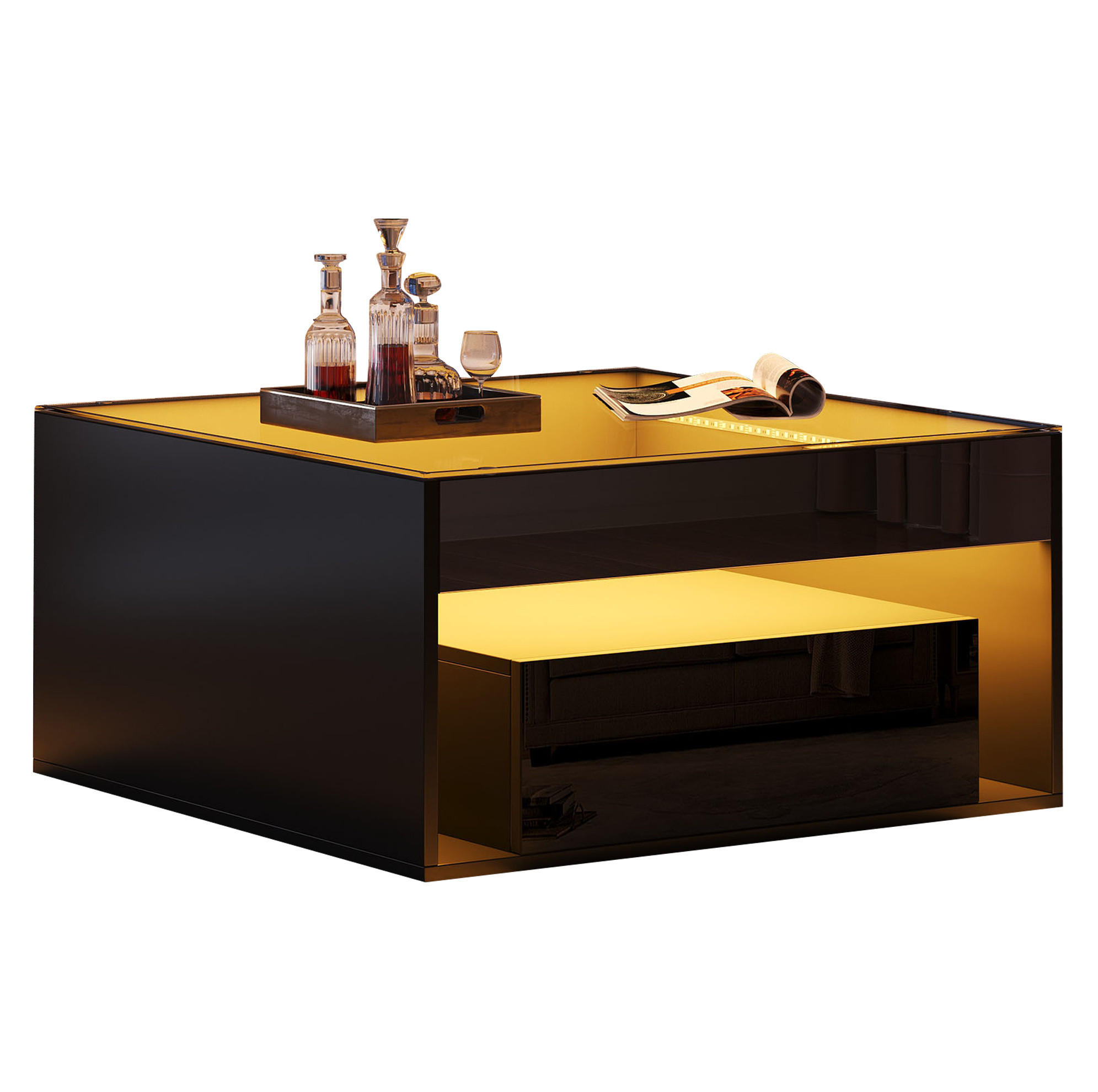 Meubliv Couchtisch Schwarz 70x35x70 cm
