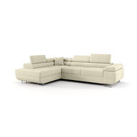 ECKSOFA Monaro Mit Schlaffunktion - Creme, Holzwerkstoff/Textil (275/202cm) - Fun Möbel
