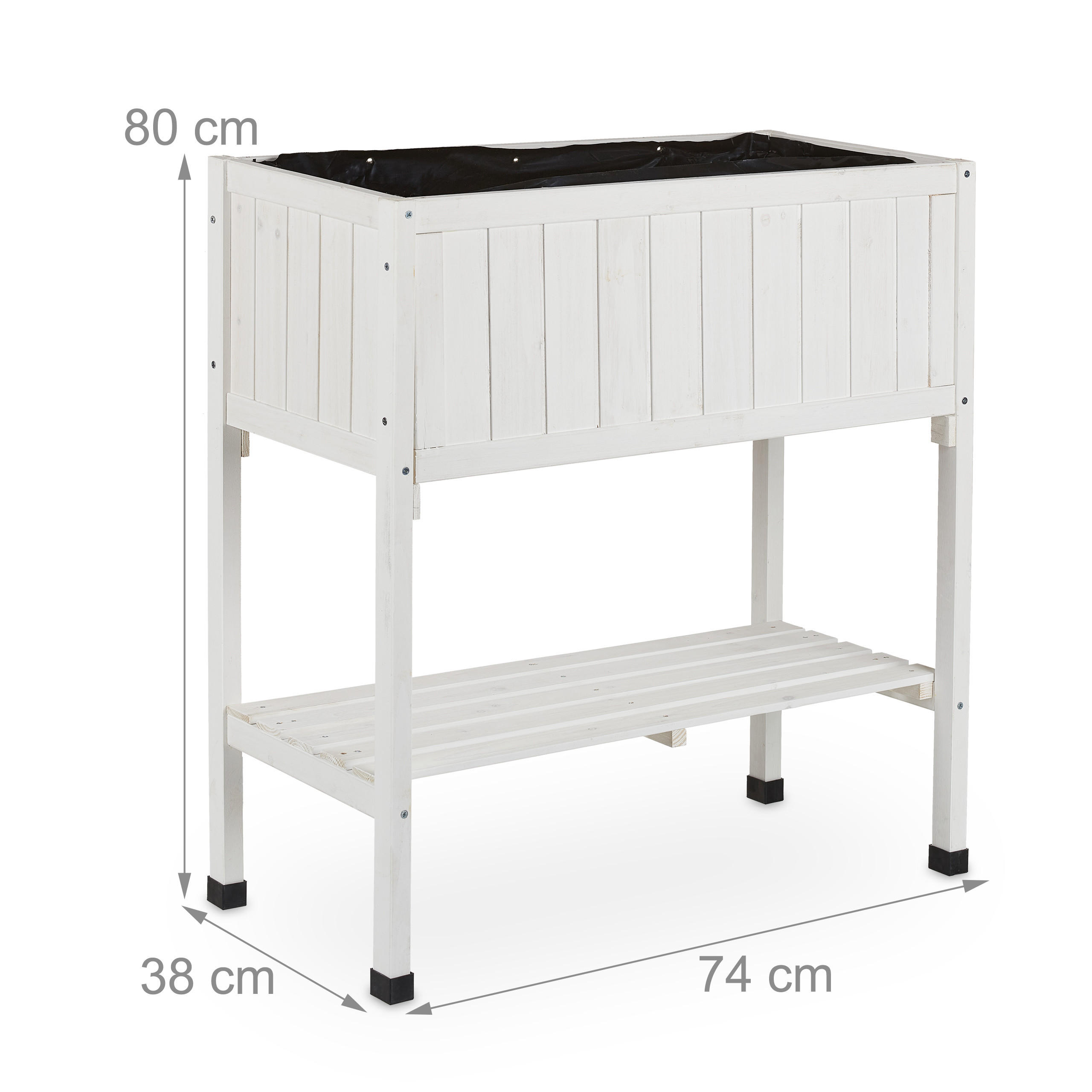 Thumbnail - Relaxdays Hochbeet, Weiß, Holz, 74x80x38 cm, Gartenzubehör, Hochbeete