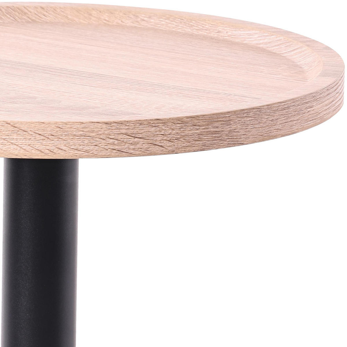 BEISTELLTISCH Kombi Set Holz Eiche - Eichefarben/Schwarz, Holz/Metall (40/40/42cm) - CLP