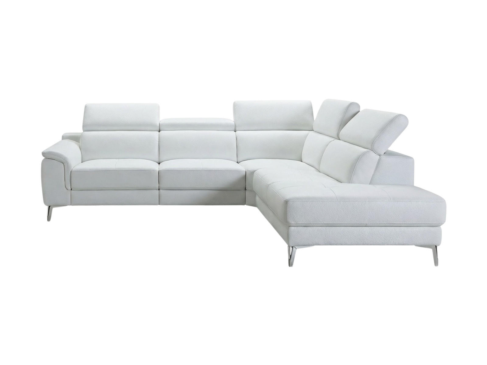 ECKSOFA Jardin Echtleder Weiß - Weiß, Leder/Metall (266/230cm)