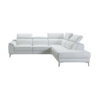 ECKSOFA Jardin Echtleder Weiß - Weiß, Leder/Metall (266/230cm)