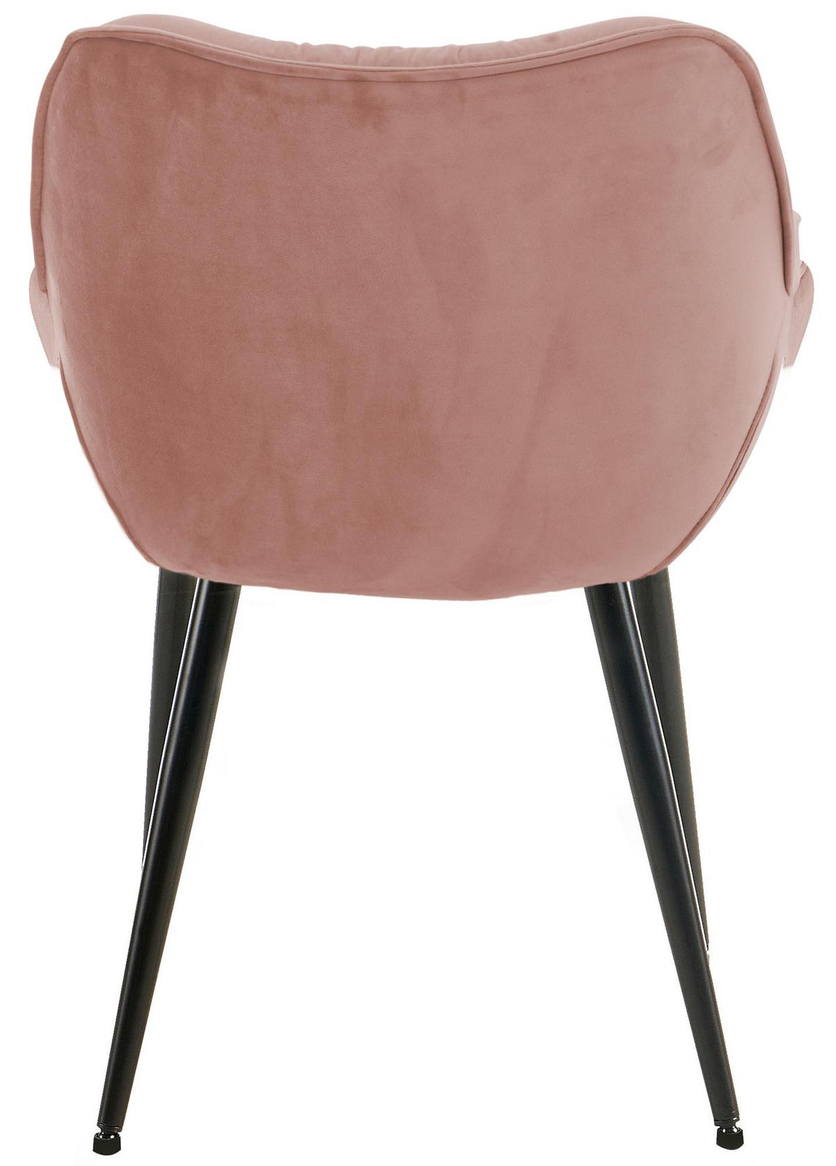 ARMLEHNENSTUHL 4er Set Samt Rosa - Schwarz/Rosa, Textil/Metall (58/83/62cm) - CLP