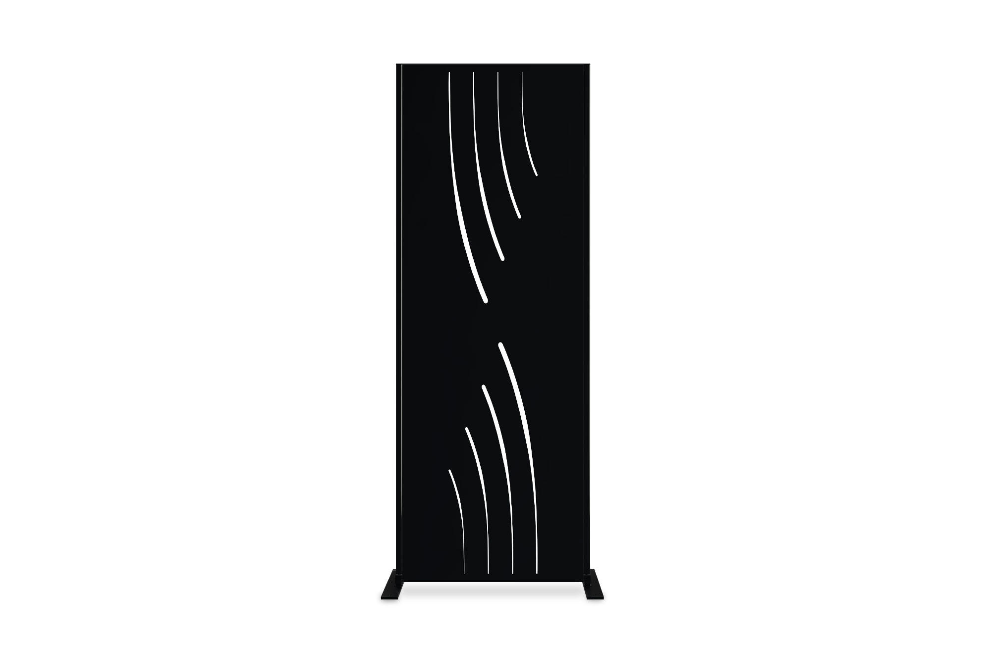 SICHTSCHUTZPANEELE dekorativ 2er-Set Veleta schwarz H.160cm Vollmuster - Schwarz, Metall (60/160cm) - Casanoov