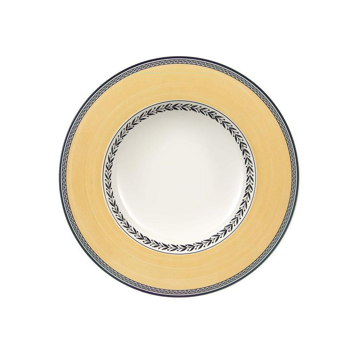 SUPPENTELLER Audun Fleur weiß-grau-gelb ø 24,2 cm 6er Set - Gelb/Weiß, Keramik (24.2cm) - Villeroy & Boch