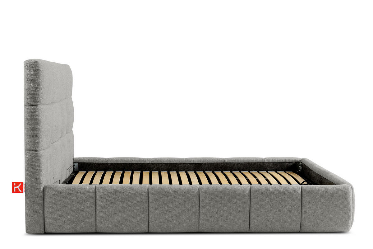 POLSTERBETT ALTOS Bouclé, grau - Grau, Holz/Holzwerkstoff (180/200cm) - KONSIMO®