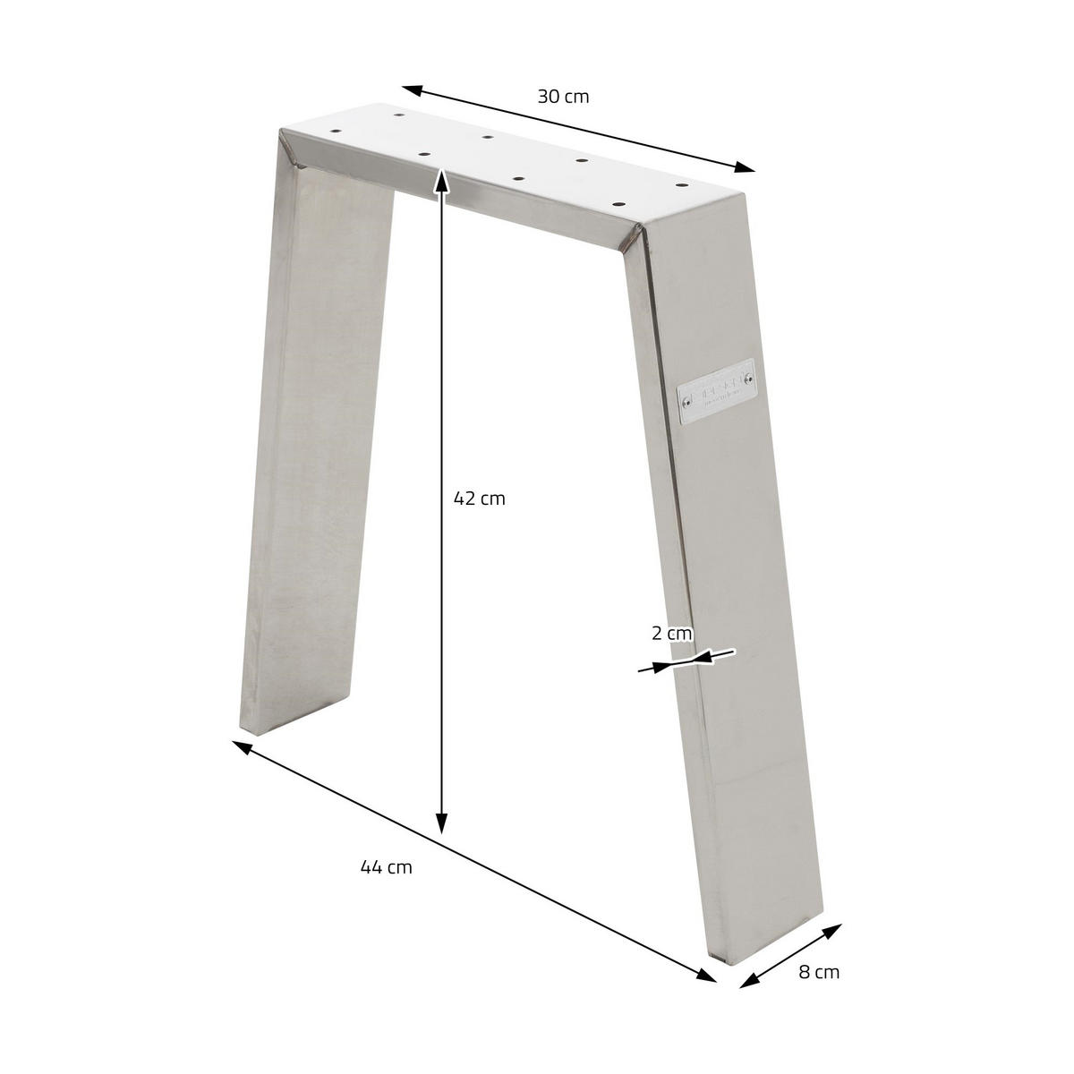TISCHBEINE 2er Set Loft 44 x 42 cm Silber - Silberfarben, Metall (8/42/44cm) - ML-DESIGN