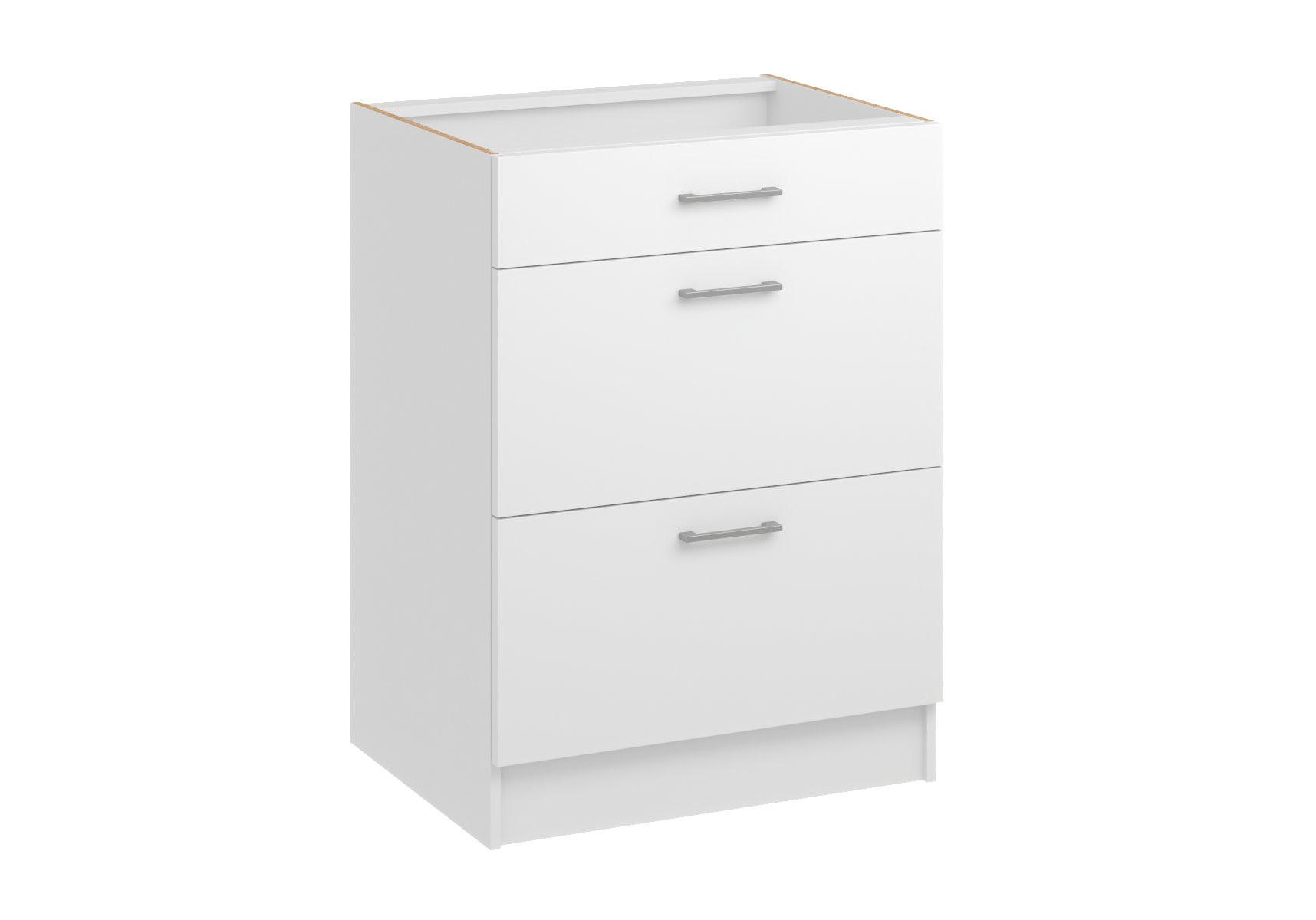 UNTERSCHRANK d60 3sz weiss - Weiß, Holzwerkstoff (60/82/44cm) - roe furniture