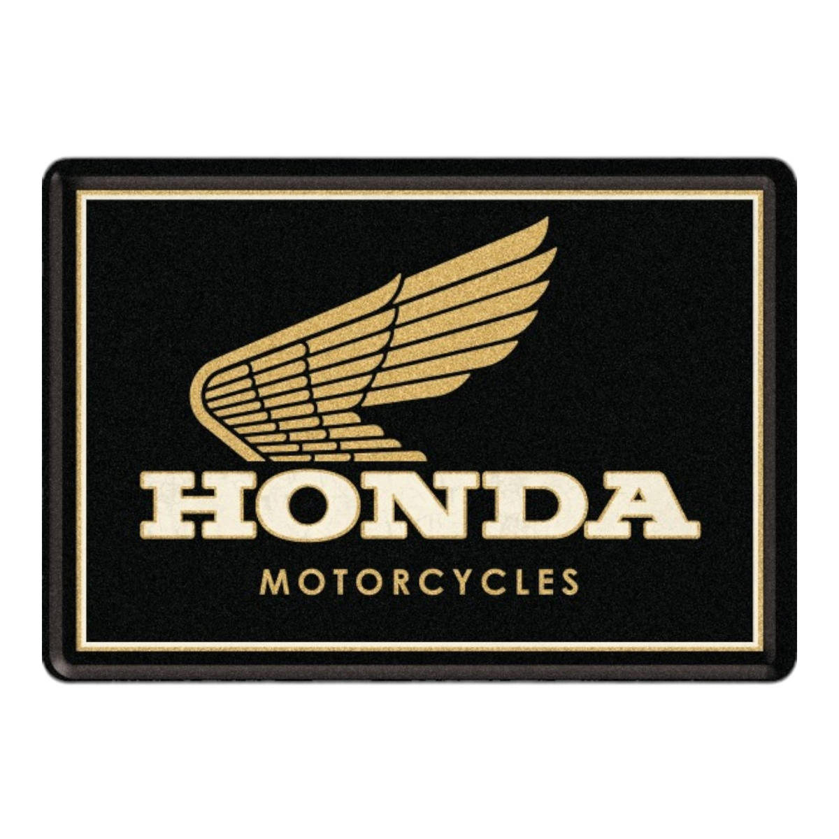 MINIBLECHSCHILD 10/14 cm Honda MC Motorcycles Gold - Multicolor, Metall (14/10/0.1cm) - Nostalgic-Art