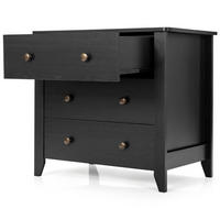 NACHTTISCH Schwarz Holzwerkstoff 71/46/66 cm - Schwarz, Holzwerkstoff (71/66/46cm) - Gemütlich Home