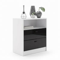 KOMMODE Pino Fronten in Schwarz Hochglanz - Schwarz Hochglanz, Holzwerkstoff (56/67.5/36cm) - Vladon