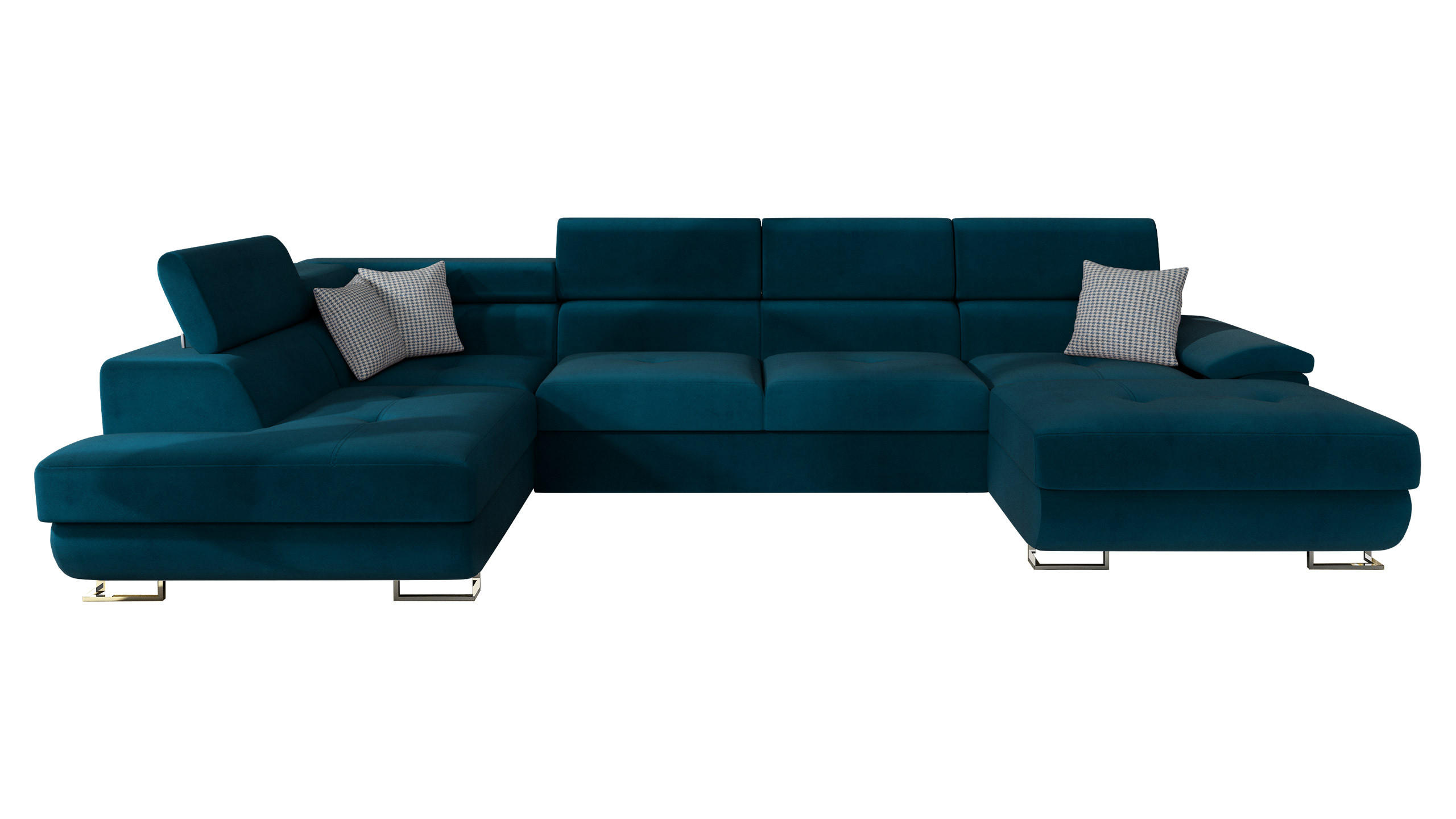 WOHNLANDSCHAFT Cotere Bis Premium, Seite: Links - Türkis, Holz/Textil (345/91/202cm) - MIRJAN24
