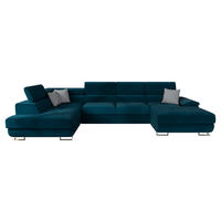 WOHNLANDSCHAFT Cotere Bis Premium, Seite: Links - Türkis, Holz/Textil (345/91/202cm) - MIRJAN24