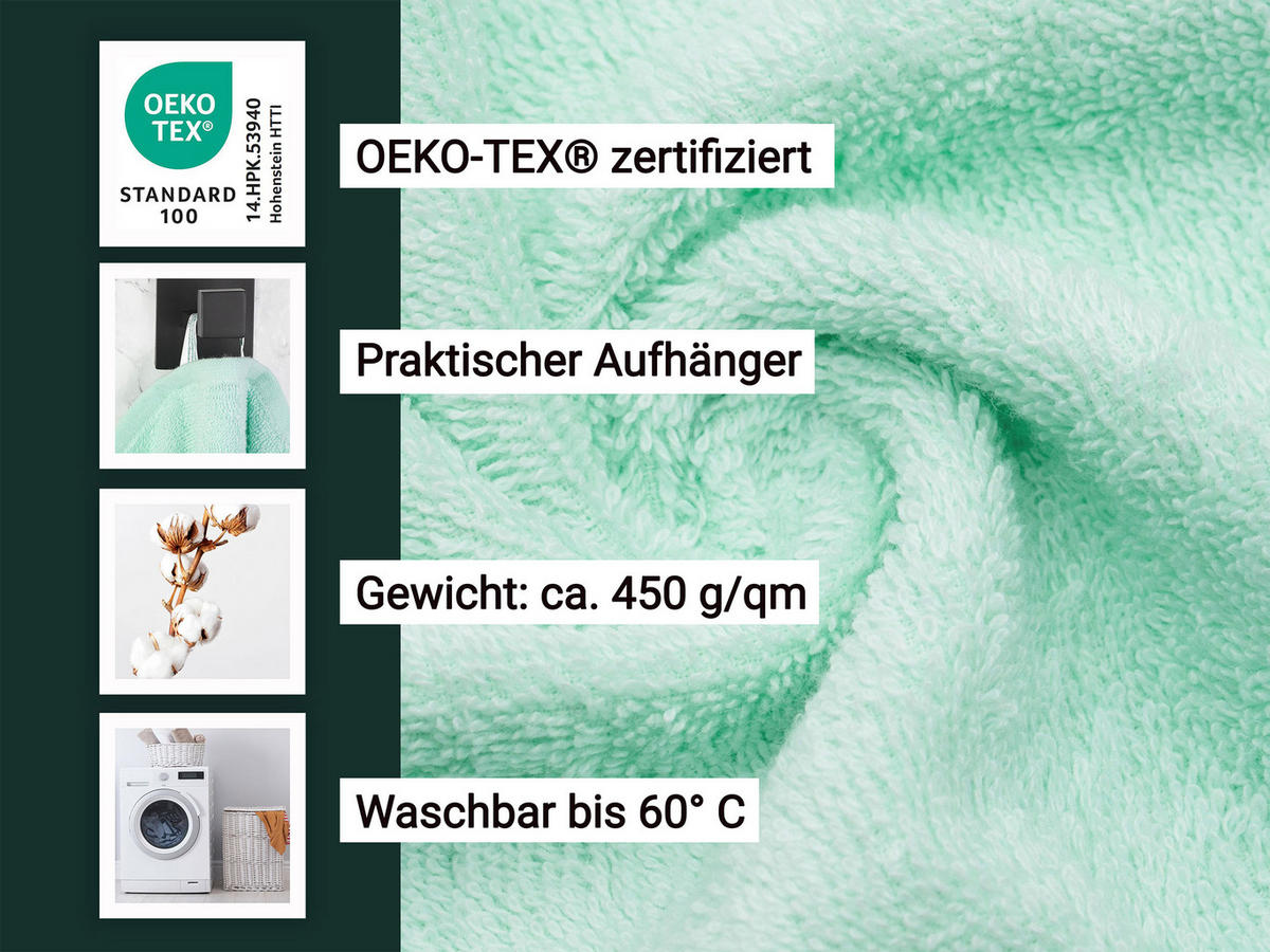 GÄSTETÜCHER, 10er-Set, 30x50 cm, 100% Baumwolle, Grün - Grün, Textil (30/50cm) - Zollner