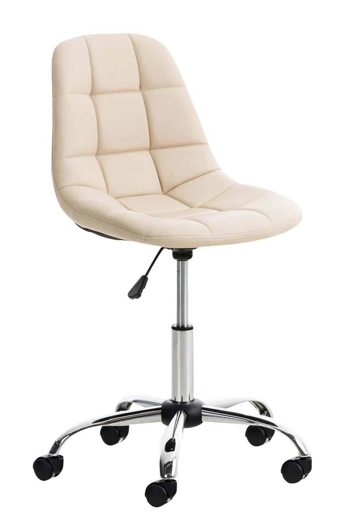 BÜROSTUHL Emily, Kunstleder Creme - Creme, Textil/Metall (55/91/55cm) - TPFLiving