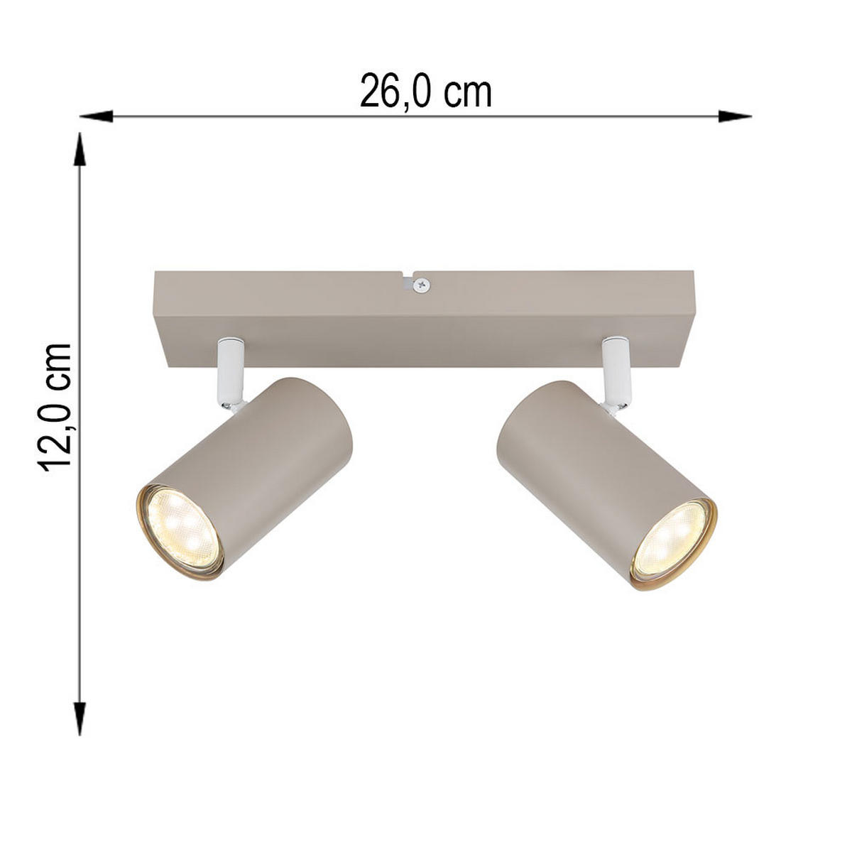LED DECKENLEUCHTE ROBBY Metall sandfarben, schwenkbar - Bernsteinfarben, Metall (26/6/12cm) - Globo Lighting
