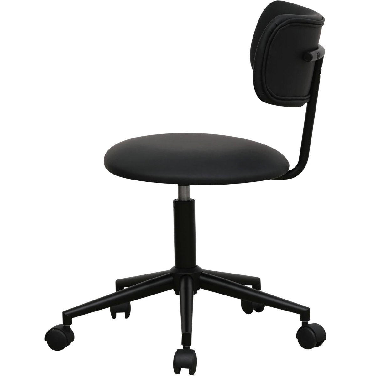 DREHSTUHL höhenverstellbar in Kunstleder Schwarz - Schwarz, Textil/Metall (56/74/57cm) - Furnhouse