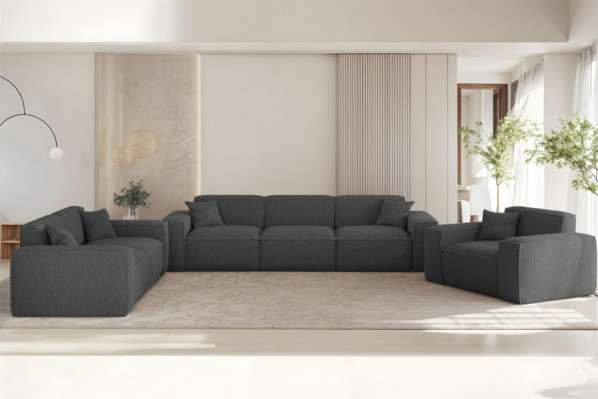 SOFA 2-sitzer Celes Premium In Sven - Dunkelgrau, Holzwerkstoff/Textil (182/73/90cm) - Fun Möbel