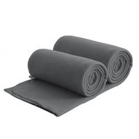 FLEECEDECKE 2er Set eco-line dunkelgrau 130/160 cm aus 100% recyceltem Material Kettelrand Anti-Pilling - Dunkelgrau, Textil (130/160cm) - wometo