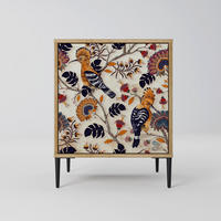 SIDEBOARD EMINENT HOOPOE, Eichefarben, 57,5x42x72,5 cm, Schwarze Metallfüße - Eichefarben/Multicolor, Holzwerkstoff/Metall (57.5/72.5/42cm) - SpaceRebels