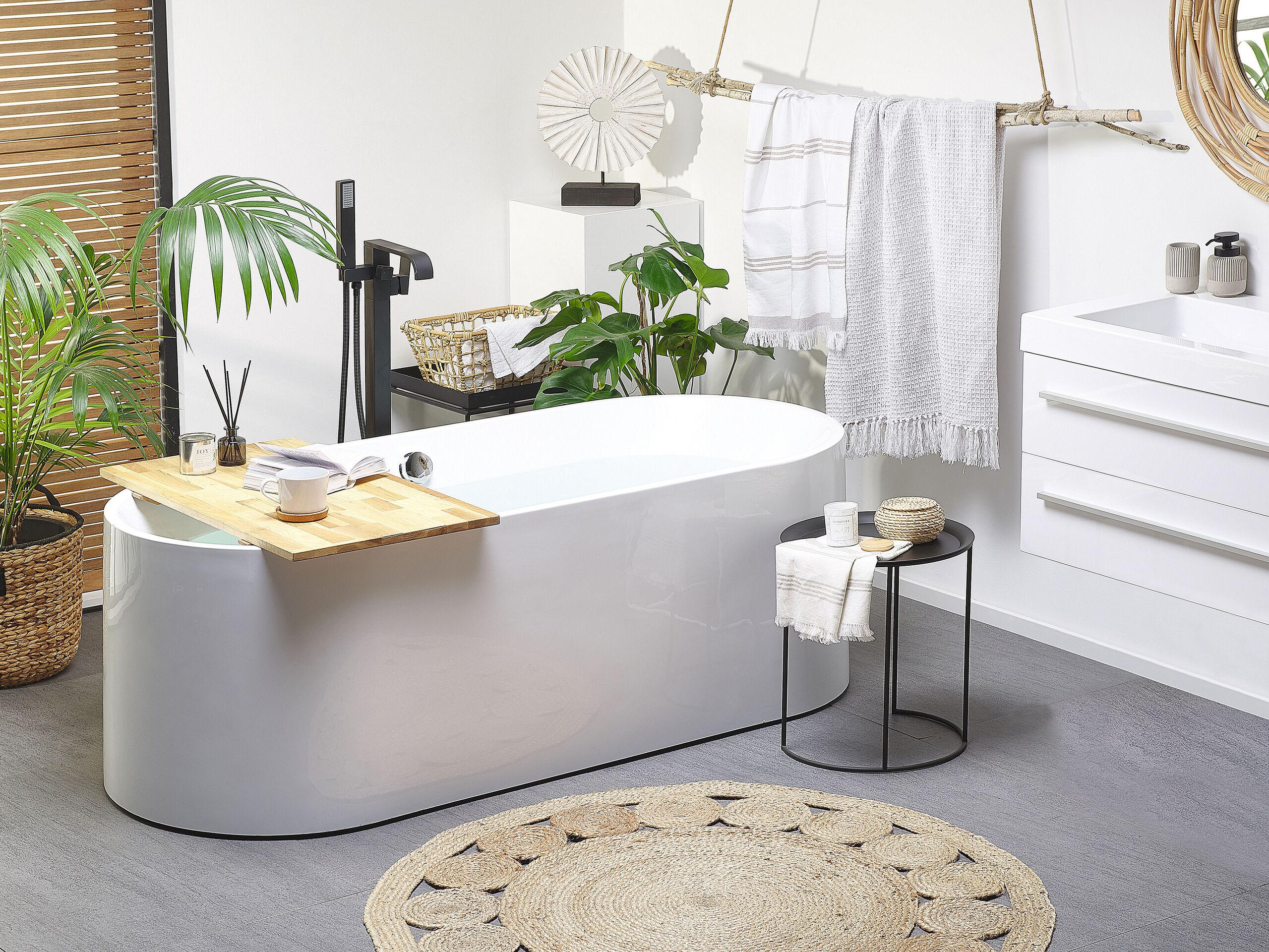 BADEWANNE FREISTEHEND 75x170x59 cm weiß Catalina - Weiß, Kunststoff (75/59/170cm) - Beliani