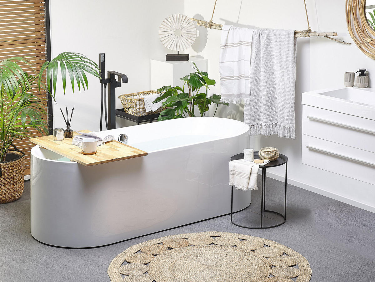 BADEWANNE FREISTEHEND 75x170x59 cm weiß Catalina - Weiß, Kunststoff (75/59/170cm) - Beliani