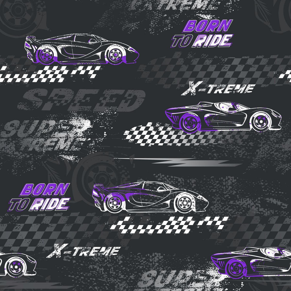 TAPETE Rennwagen 50 x 900 cm - Schwarz, Papier (50/0.1cm) - Sanders & Sanders