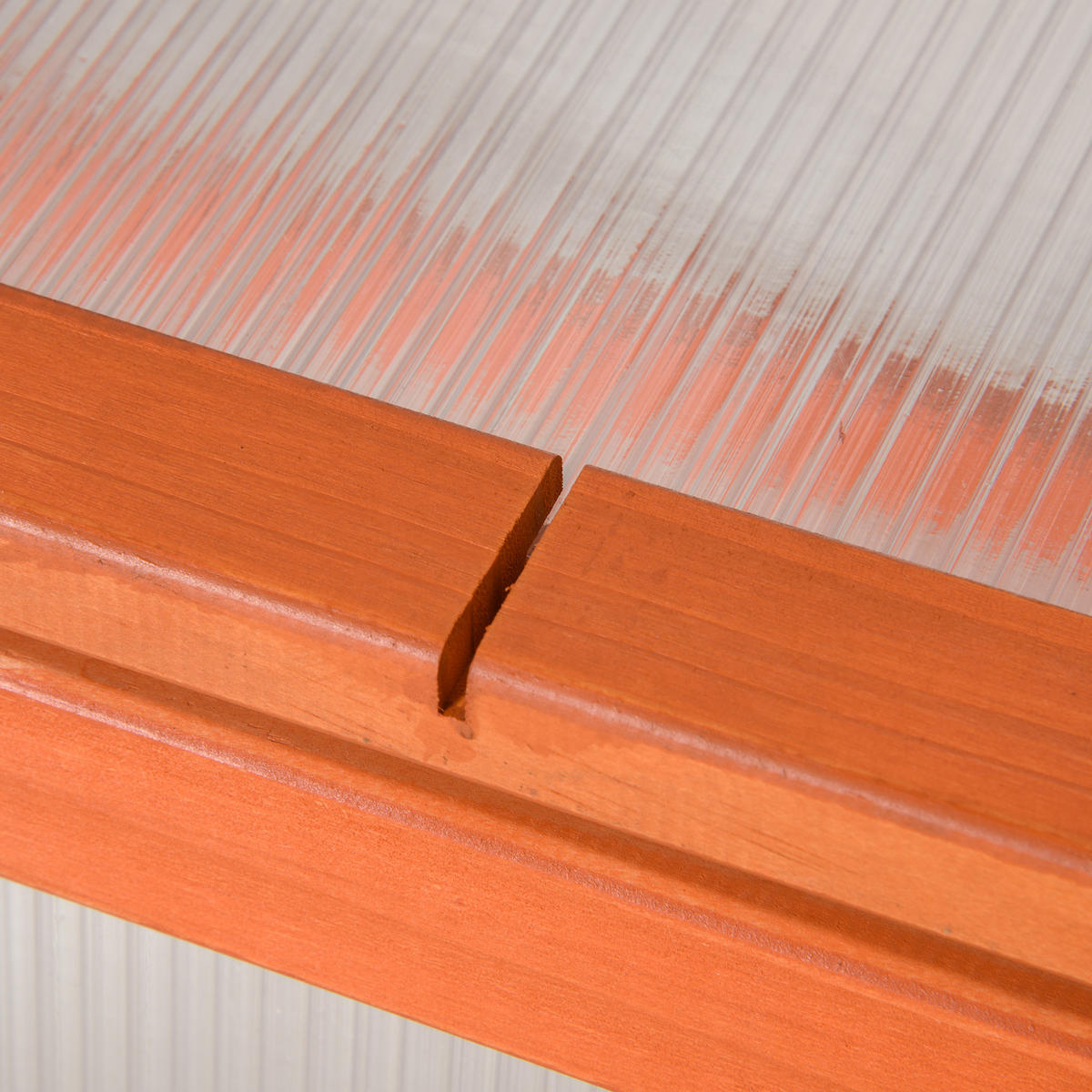 FRÜHBEET 90x46x40 cm Holz Polycarbonat - Orange, Holz (90/40/46cm) - Fortuna Lai