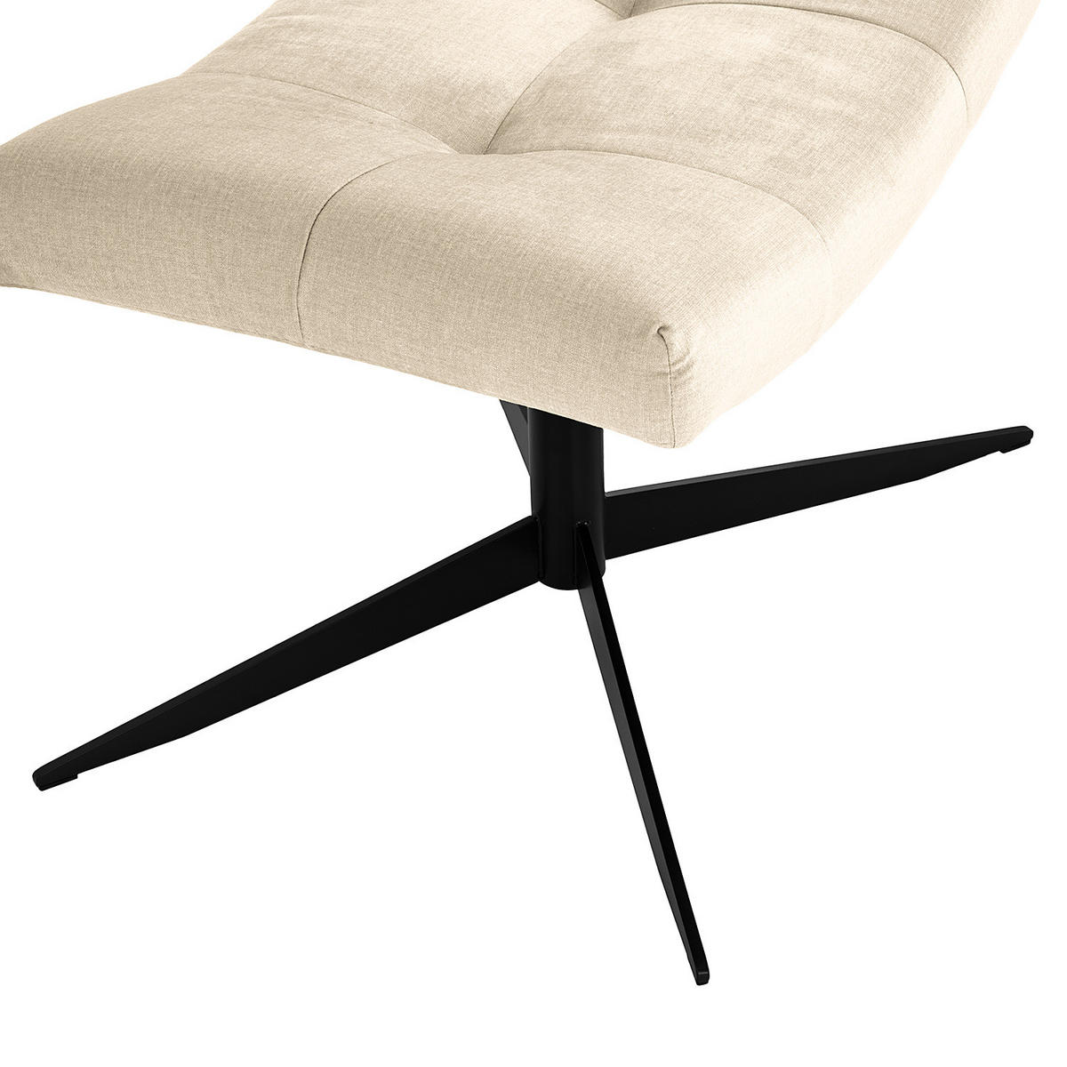 POLSTERHOCKER - Kaschmir/Schwarz, Textil/Metall (67/47/50cm) - home24