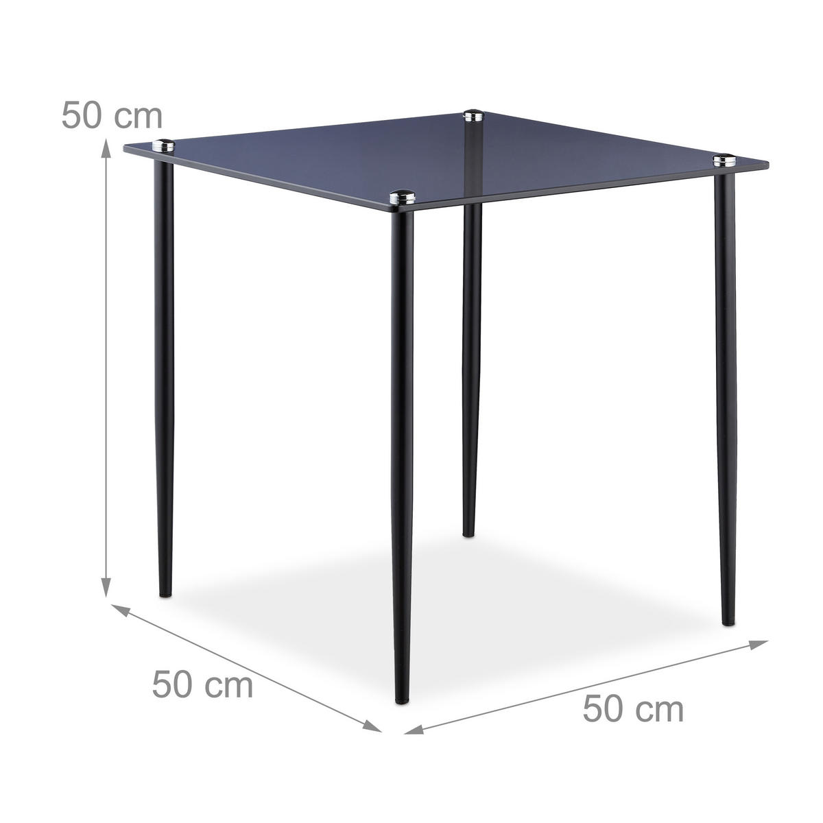 BEISTELLTISCH - Multicolor, Glas/Metall (50/50/50cm) - Relaxdays