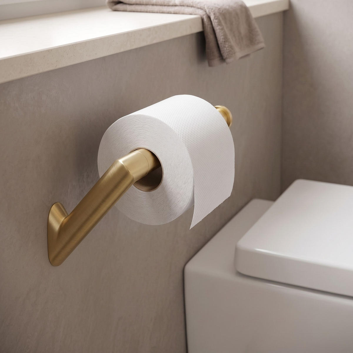 HALTER Für Toilettenpapier Rea Will Brush Gold - Goldfarben, Metall (14.5/8.5/8cm) - REA