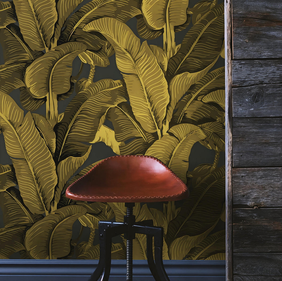 TAPETE Bananenblätter aus echtem Papier, 200x280cm, 8 Bögen - Goldfarben, Papier (200/280cm) - WALLPAPERS4BEGINNERS
